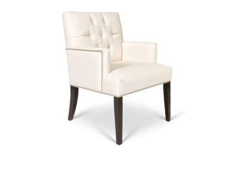 Ashford armed tufted white Dining Chair by KHL